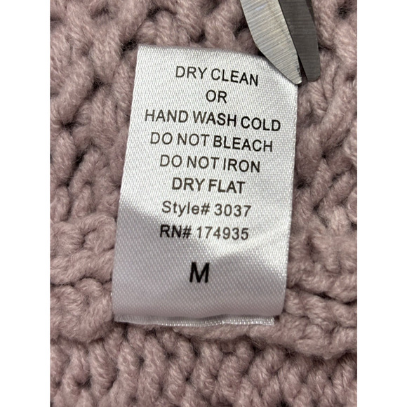 Renee C. Chunky Knit Cardigan Open Front Women's Medium Pink NWT - Picture 12 of 13